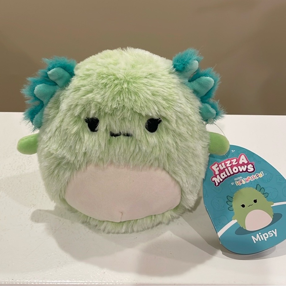 NWT 5” Mipsy the Green Axolotl Fuzzamallow Squishmallow